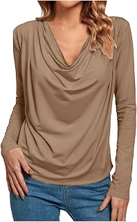Camiseta de manga larga para mujer, color negro