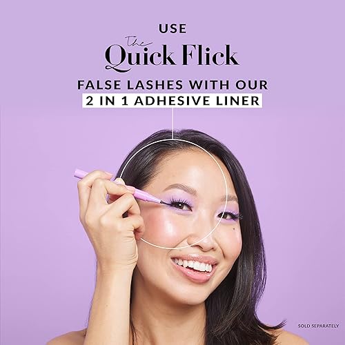 Miniatura 6 de The Quick Flick To The Point - Dos pestañas postizas, hechas a mano, de visón sintético vegano sin crueldad, volumen esponjoso natural cruzado,