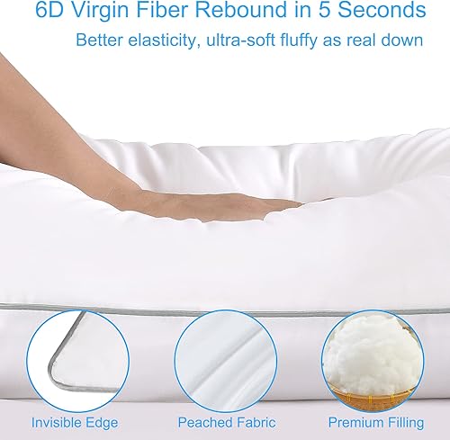 Miniatura 8 de JIALE Juego de 2 almohadas de tamaño Queen almohadas de enfriamiento suaves para dormir de lado y estómago almohada de felpa suave de lujo para uso