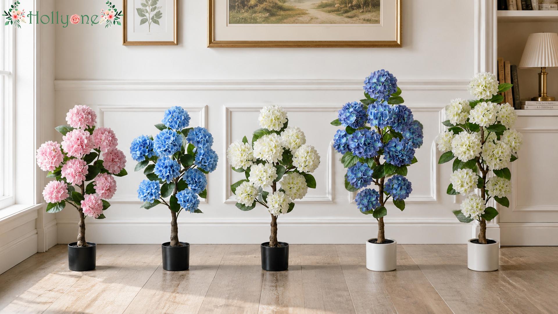 Amazon.com: 3FT White Hydrangea Artificial Flowers Tree Large Real