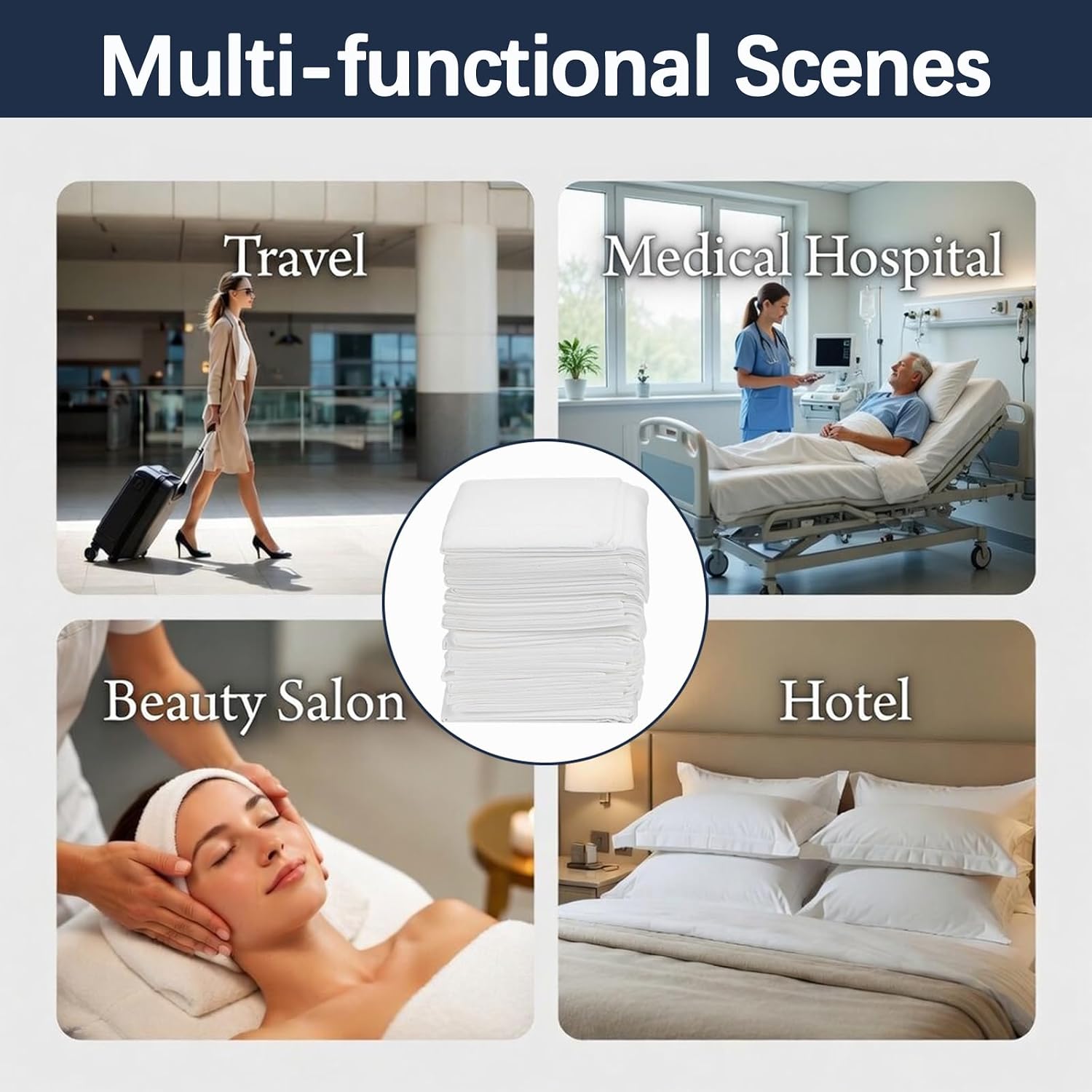 150 Pack Disposable Pillow Cases Covers White Disposable Pillow case Pillowcases Bulk 33.2 x 20.5 Inch for Travel, Medical Hospital, Hotel, Home