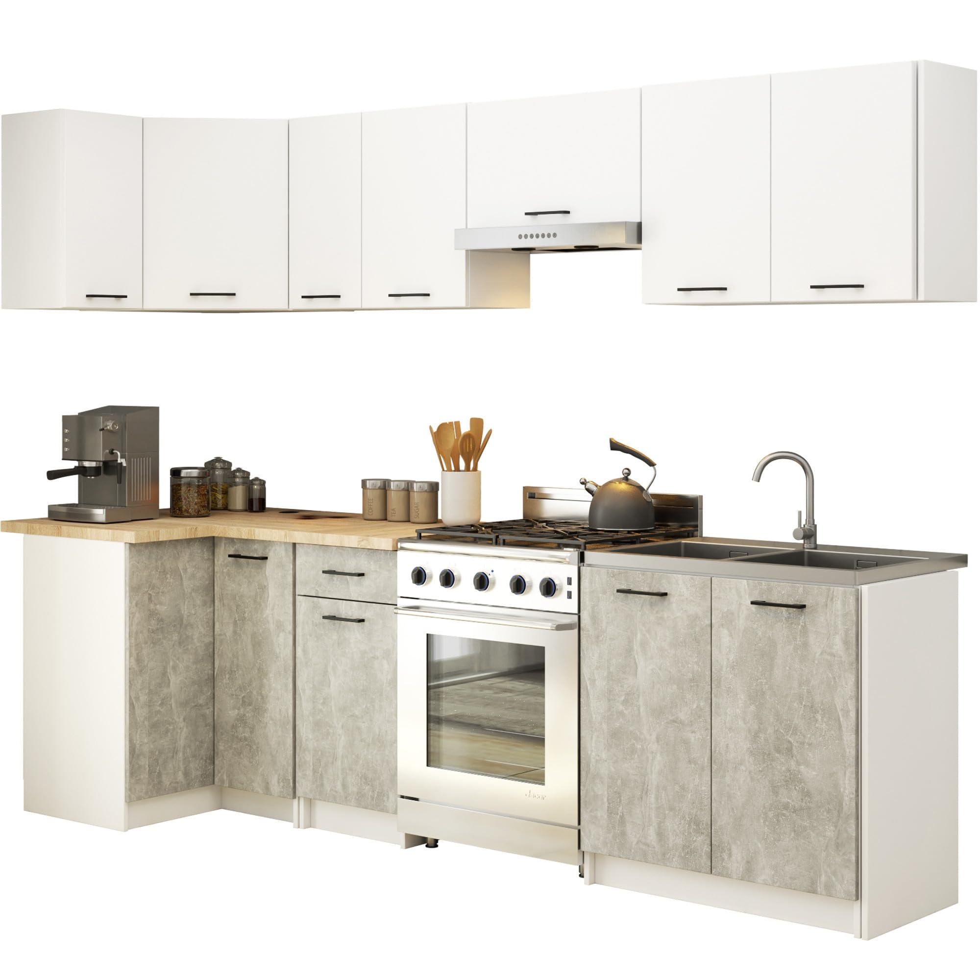 AKORD | KüchenmöbelSet 3m | Küche Komplett | Kitchen Cabinet Set | Küchenschränke | Standschränke | Hängeschränke | Schubladen | Untertischschrank