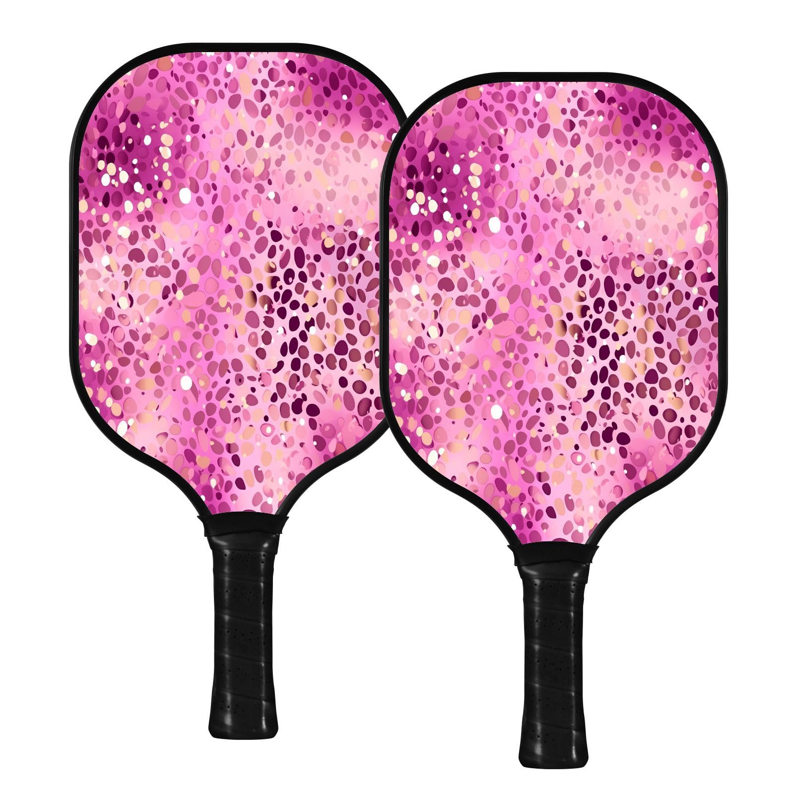 Leopard - Racchette da pickleball Spin & Power con glitter sfumati viola