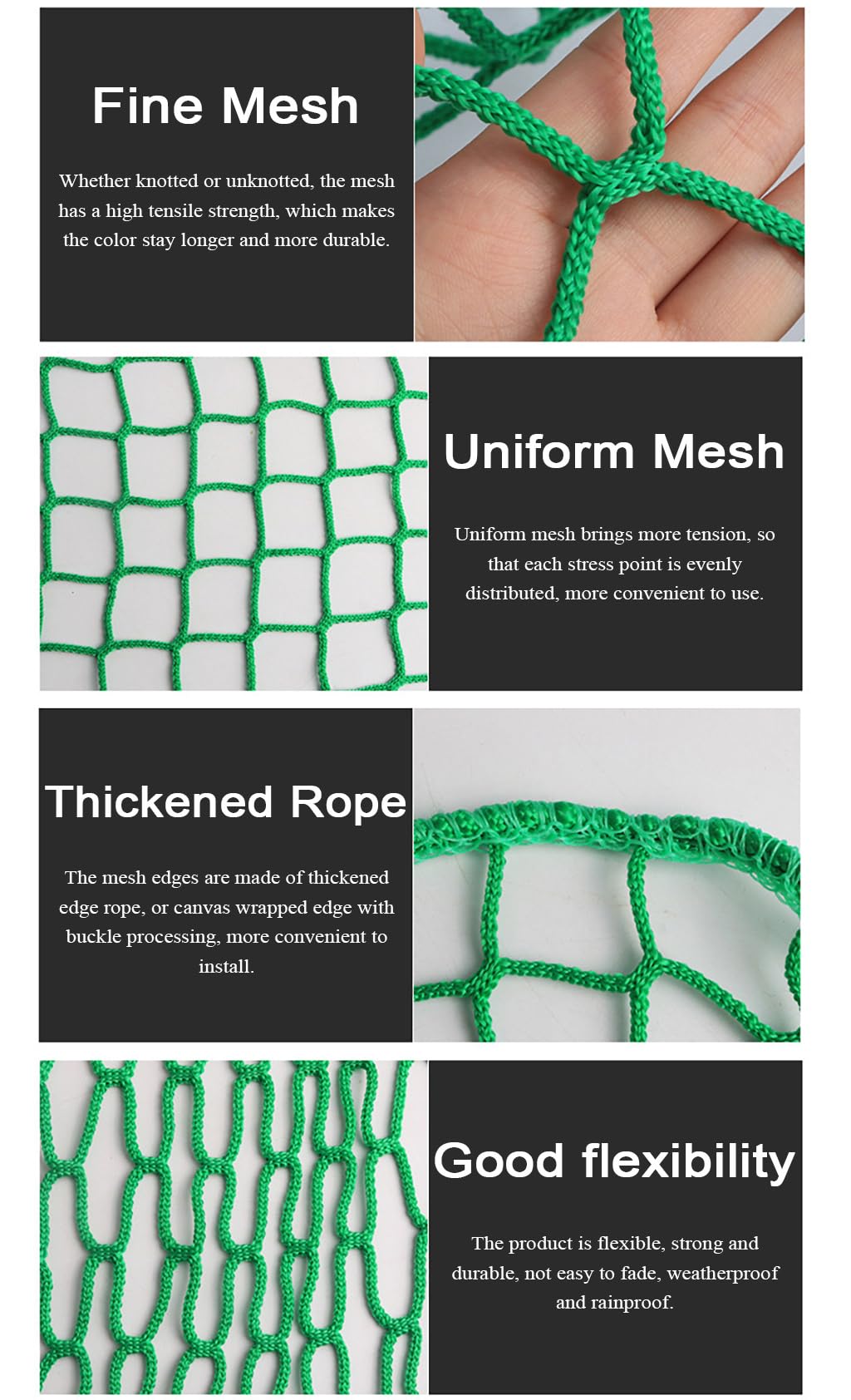 Esta Red de protección Verde de poliéster sin Nudos para canchas de Baloncesto, Tenis, béisbol y fútbol, es Ideal para escuelas. Tamaño: 3 m x 8 m (9,8 pies x 26,2 pies).
