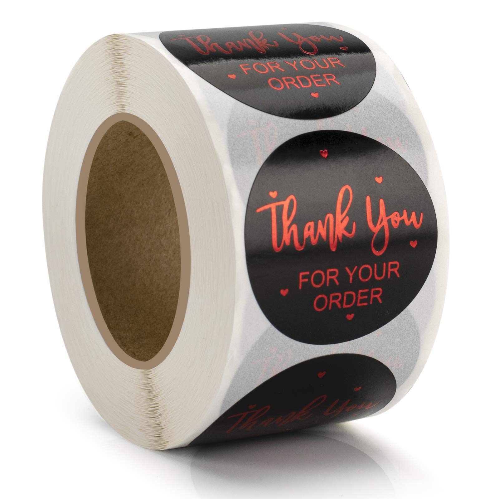 1.5 Inch Thank You for Your Order Stickers, Adhesive Red Font Thanks You Stickers, 500pcs Thank Your Labels Per Roll for Shop, Decorative Sealing, Bakery, Boutiques, Retailers & Small Business Owners