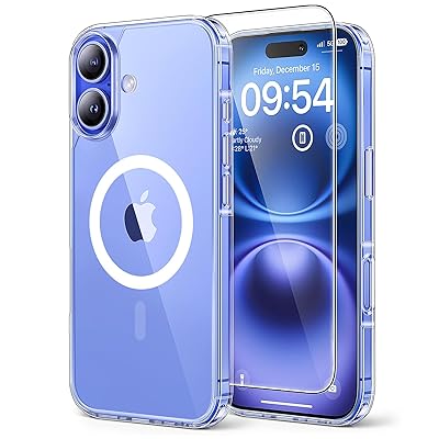 TAURI for iPhone 17 Case, Compatible with MagSafe with Screen Protector, Anti-Yellowing Military-Grade Protection Shockproof Slim Magnetic Case for iPhone 17, Clear