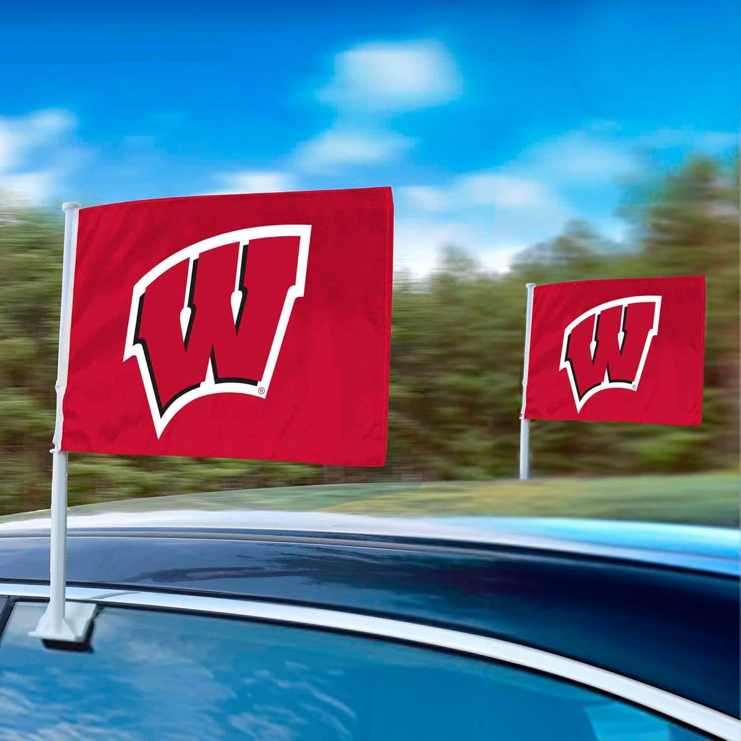 FANMATS 41710 Wisconsin Badgers Car Flag 2-pk