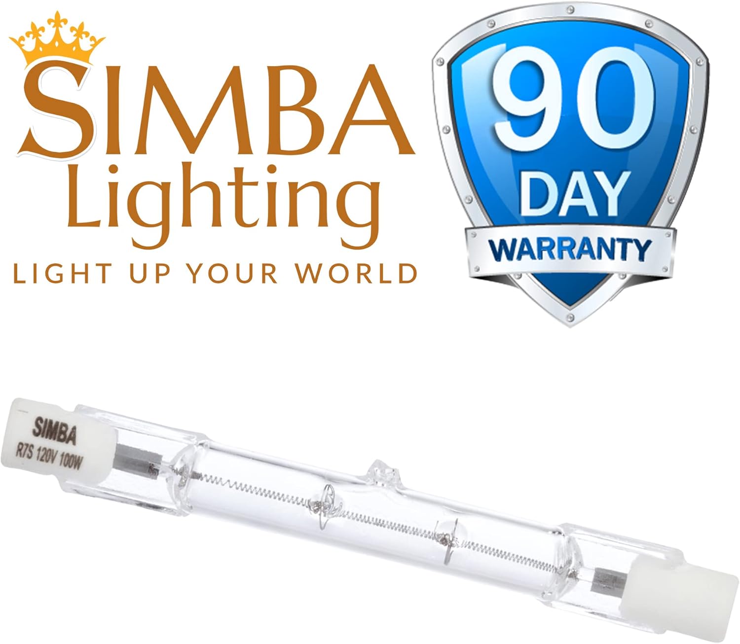 Simba Lighting Halogen R7S 78mm T3 100W Dimmable 800lm (5 Pack) J Type Linear Double Ended Floodlight Bulb 360º Beam Angle 120V for Work, Security, Landscape Lights, Floor Lamps, Warm White 2700K