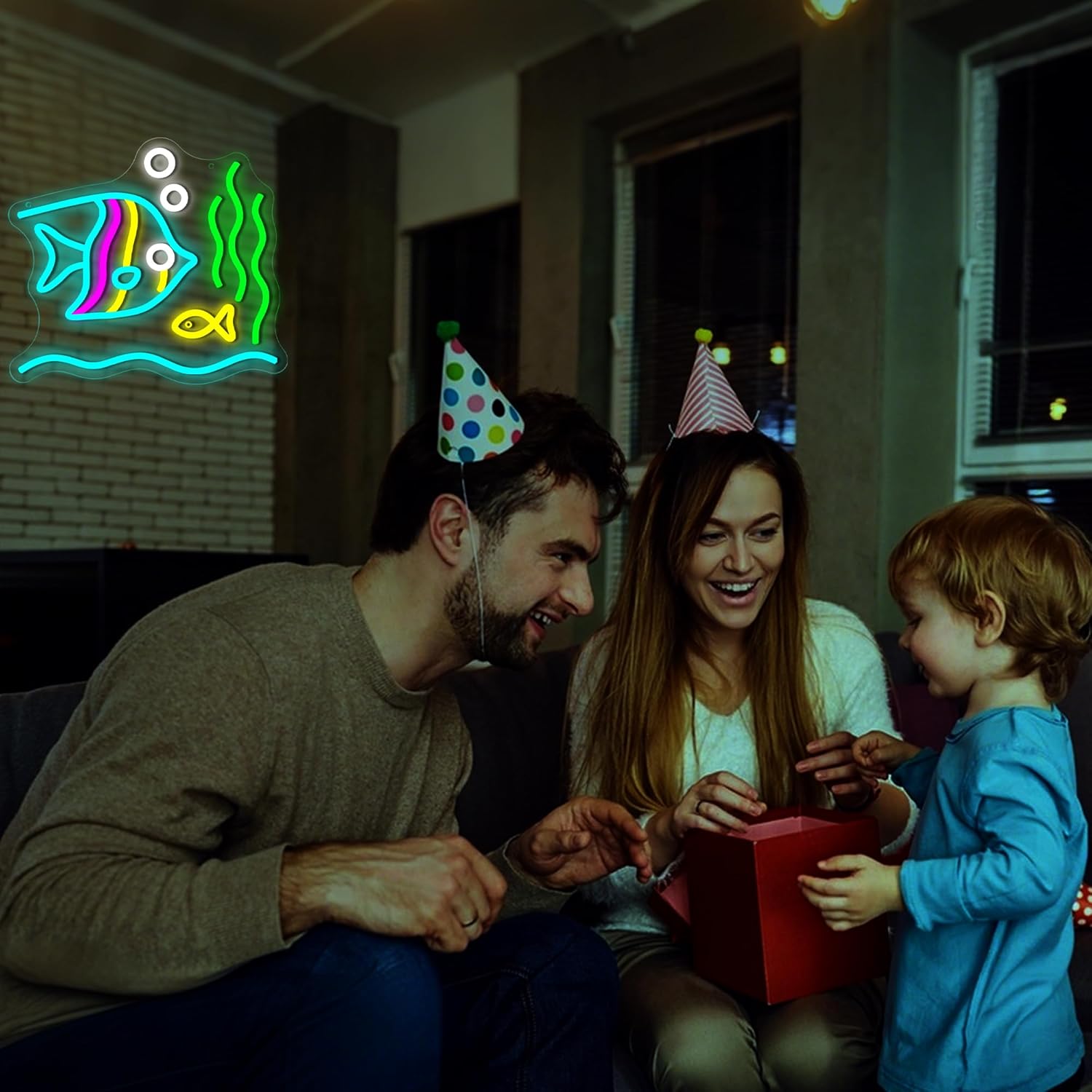 Butterfly Fish Neon Sign for Wall Decor Dimmable Tropical Fish Neon light for Man Cave Animal LED Fishing Sign for Fishbowl Fishtank Beach Party Birthday Gifts for men Size Size13.2 * 11.8In(WZCP228)