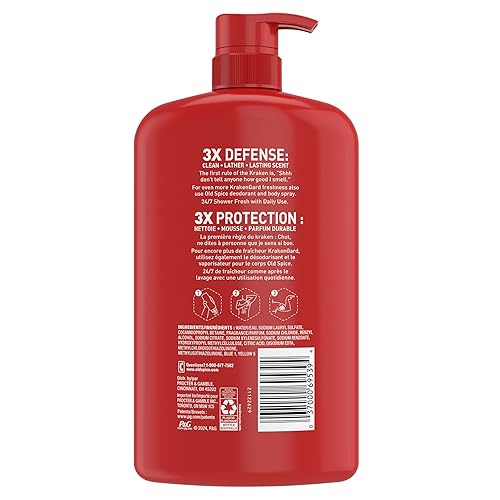 Miniatura 31 de Old Spice Jabón corporal limpiador para hombres, 3X Defense, 24/7 ducha fresca con aroma duradero, 2 en 1 para cuerpo y cara, Bearglove con aroma