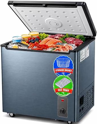 2.9 Cu Ft Chest Freezer, Deep Freezer Small Compact with Baskets