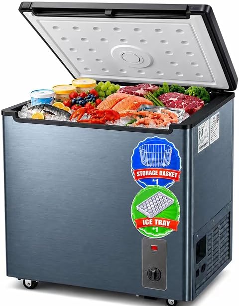 Casanta 7.0 Cu Ft Chest Freezer, Deep Freezer with Baskets for Garage Home