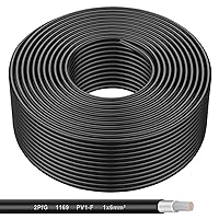 Vista 1 de Cable de panel solar Shirbly - 200 pies de cable de cobre estñado en negro, 10AWG (6mm²), cable de extensión solar PV para automotriz al aire libre