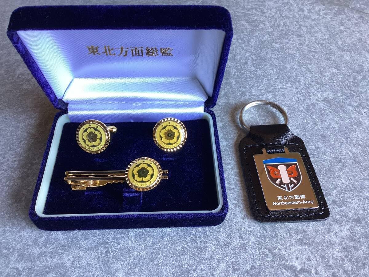 3点確認用 自衛隊 東北 陸将 部隊章 陸上自衛隊 東北方面総監カフスセット東北方面隊