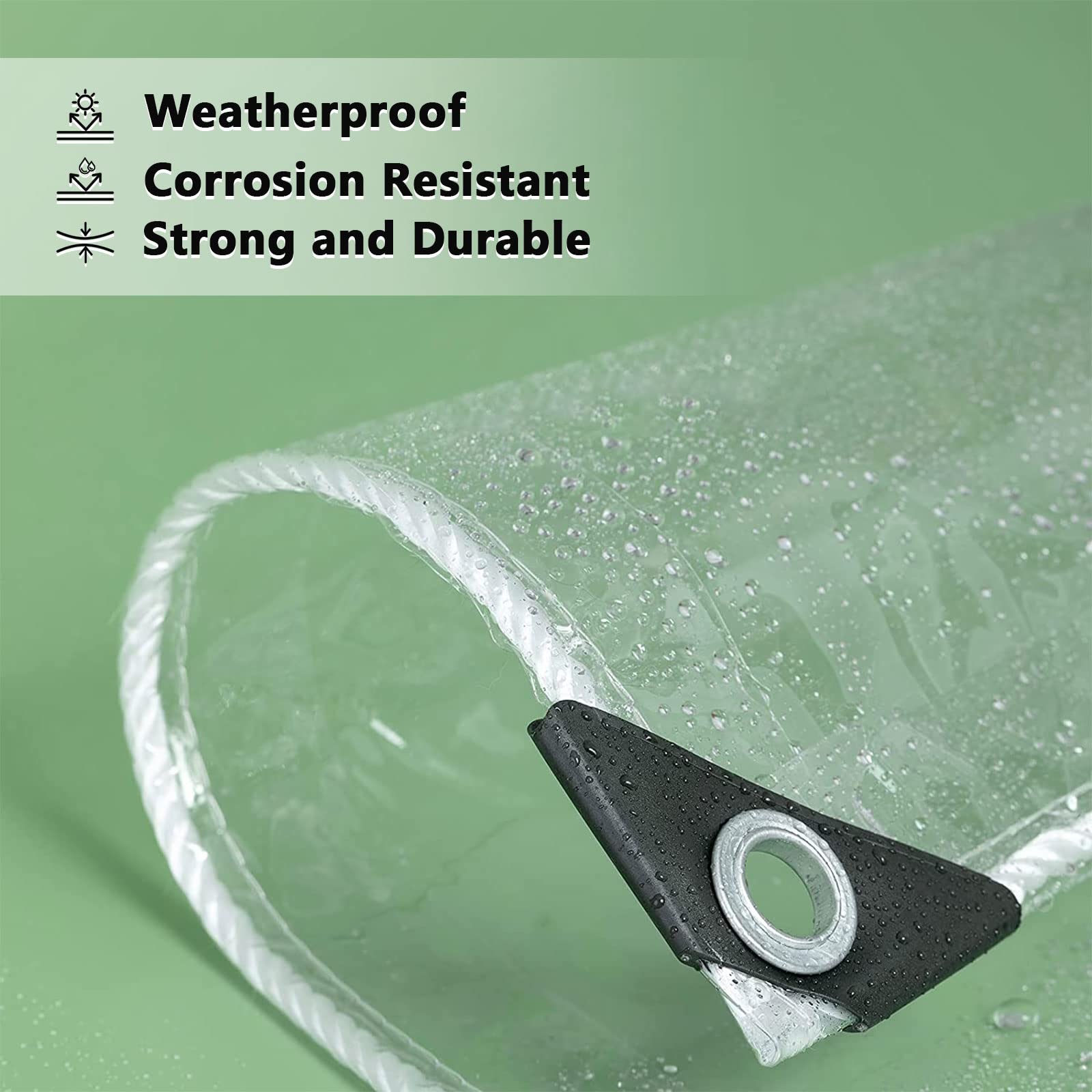 3.5×3.5 m Transparant Waterdicht Zeil, Transparant En Waterdicht, Met oogjes, Weerbestendig, Opvouwbaar, Voor Buiten, Universeel Zeil Voor Bescherming Tegen Weersinvloeden