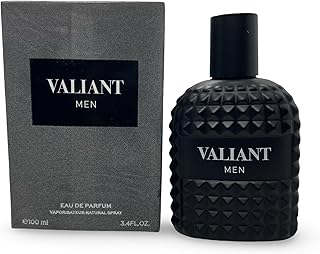 VALIANT MEN Eau de Parfum, Black Studded Bottle, Citrus Floral Fragrance, 3.4 Fl Oz