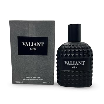 VALIANT MEN Eau de Parfum, Black Studded Bottle, Citrus Floral Fragrance, 3.4 Fl Oz
