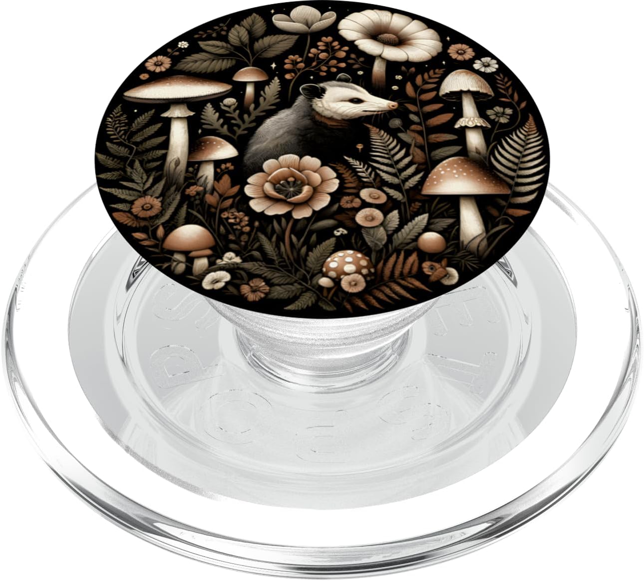 Cottagecore Opossum And Mushroom PopSockets PopGrip for MagSafe