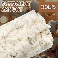 Vista 2 de Relleno de algodón de 30.0 lbs/30 libras para animales de peluche, almohada suave, relleno de fibra de algodón natural, para juguetes, decoraciones