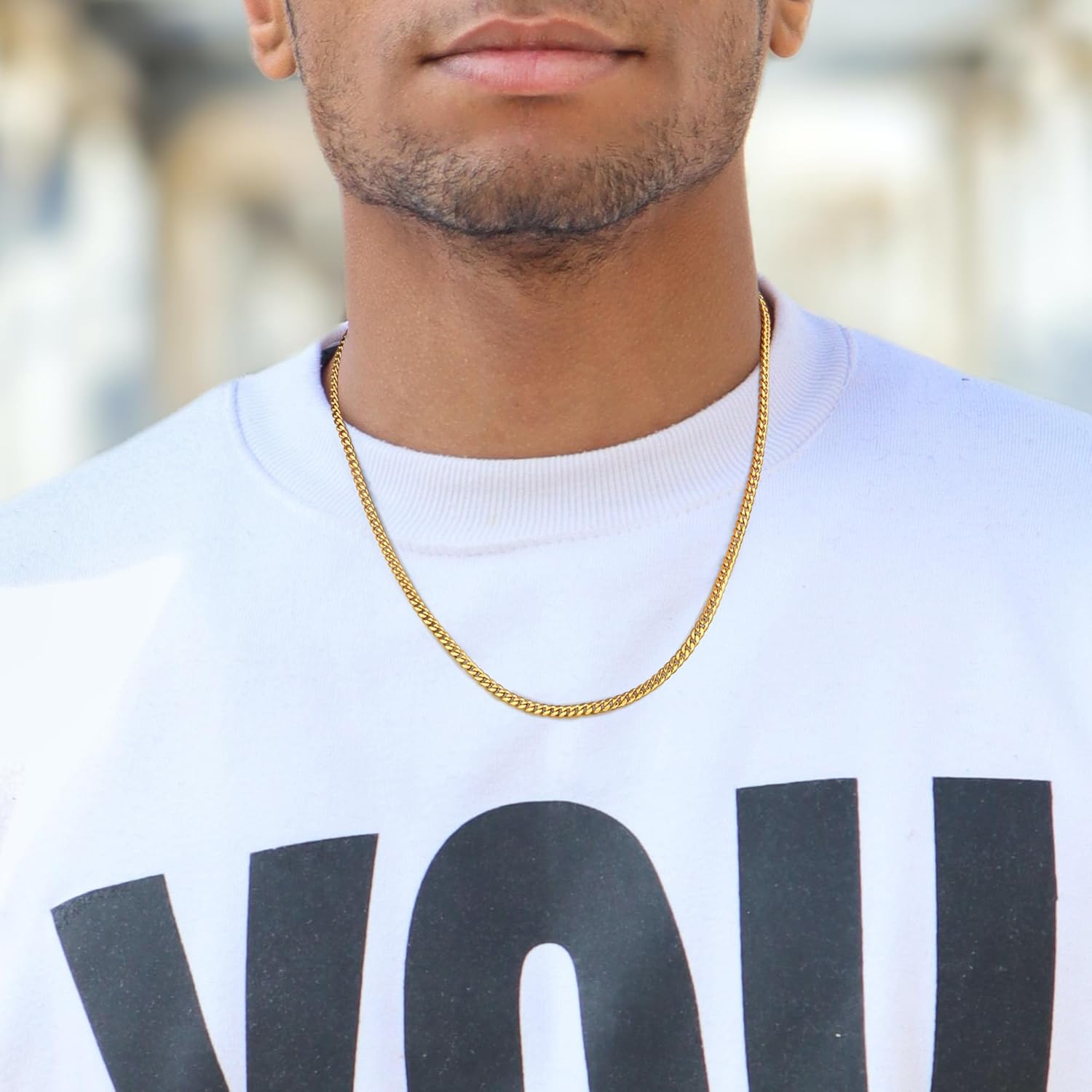 GLIVEOR Cuban Link Chain Necklace for Men & Women, 16 18 20 22 24 26 28 30 Inch Multi-Length Chunky Silver Chain, 3mm 3.5mm 5mm Widths - Image 6