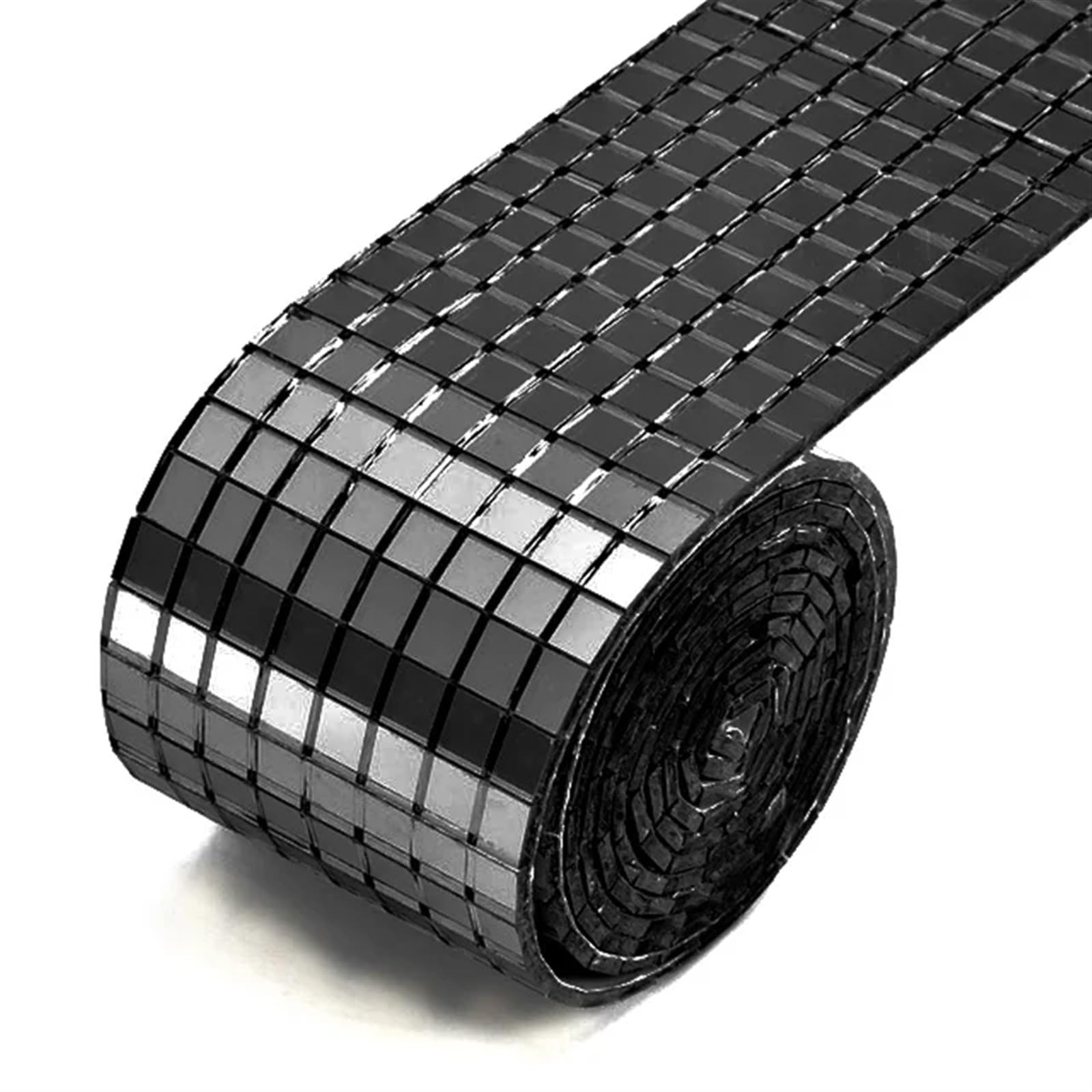 Ekalgretra Black Mosaic Making Supplies 5M Self-Adhesive Silver Mirror Glass Mosaic Tiles, 5X5mm & 10X10mm Grid, Diy Craft & Wall Decor(,4Cmx30cm,10X10mm)