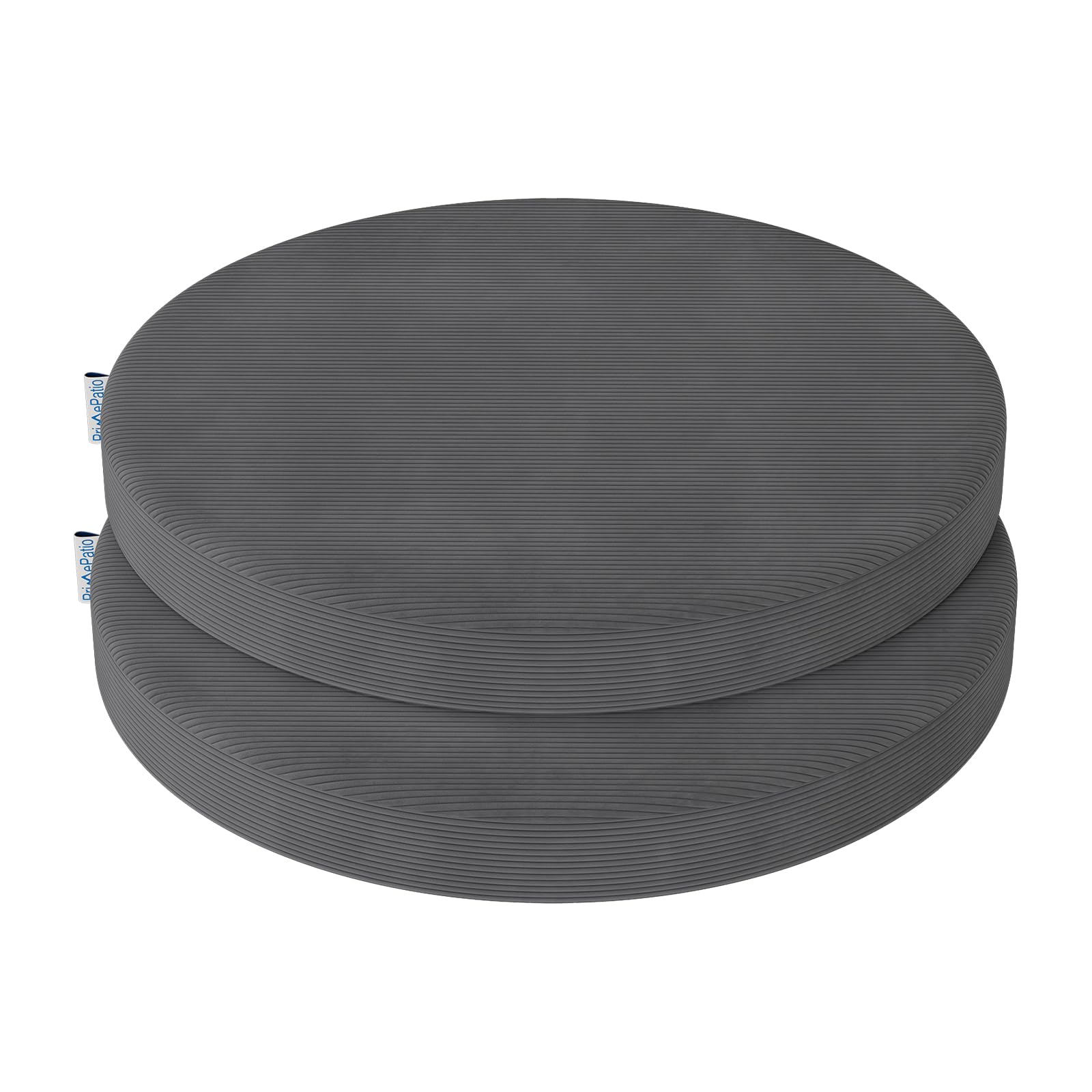 Cojines de asiento redondos en gris oscuro para sillas de comedor y terraza pack de 2 de 40x40