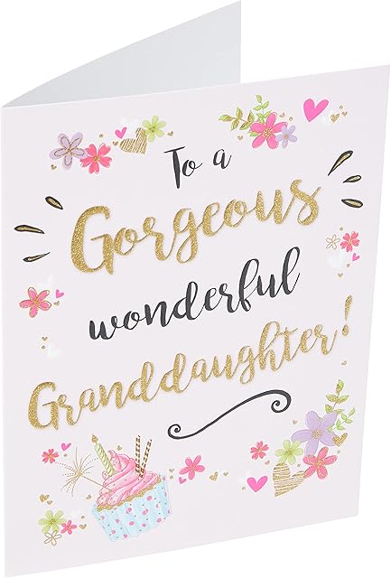 Modern Birthday Card Granddaughter - 8 x 6 inches - Piccadilly Greetings