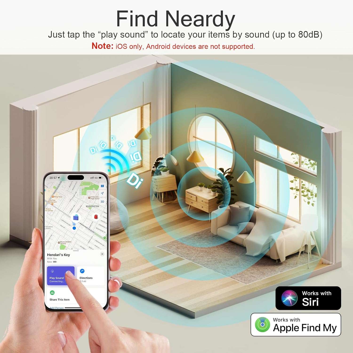 TiMOVO Wallet Tracker Card playing sound to locate nearby item