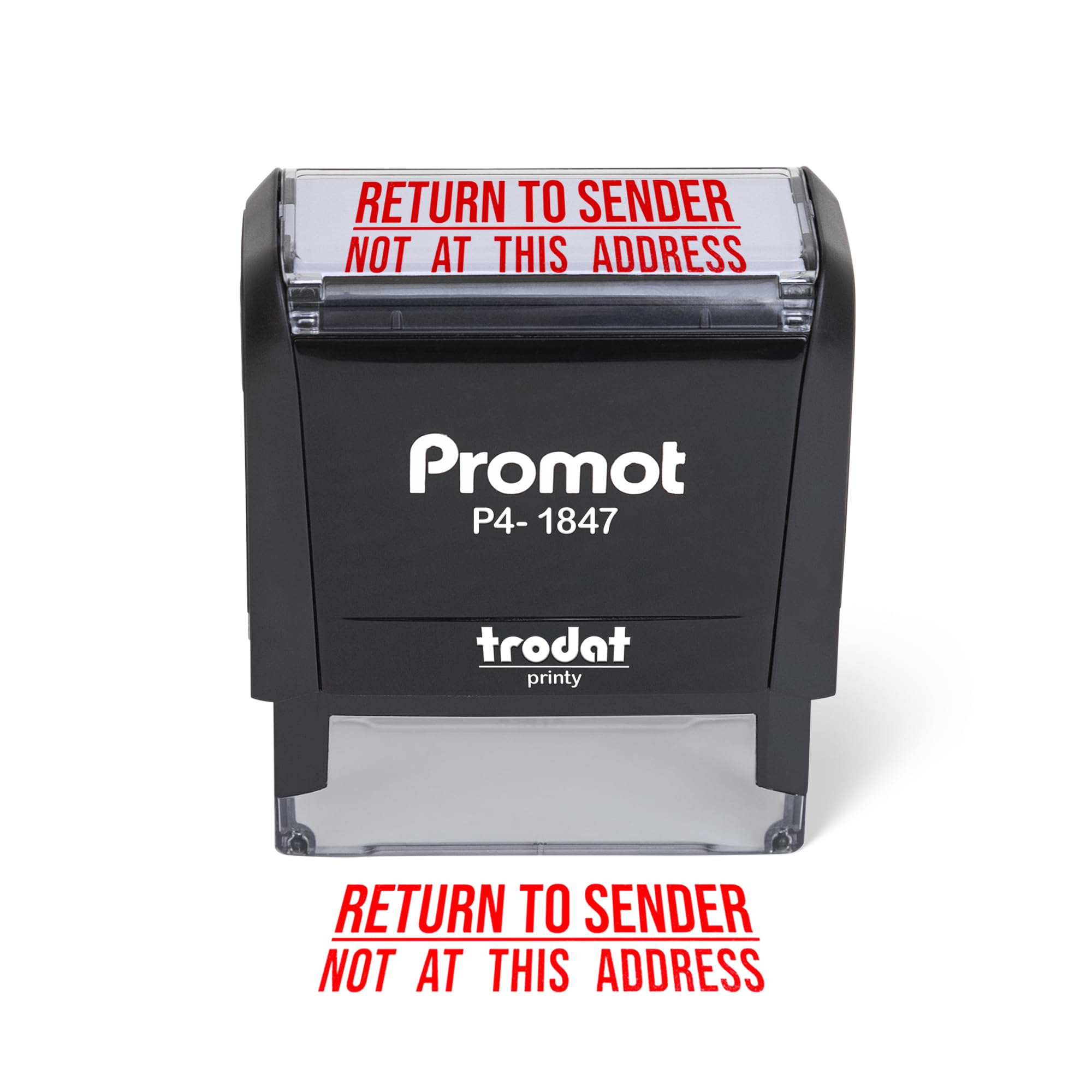 Promot Return to Sender Self Inking Stamp - Return to Sender Stamp Not at This Address - Envelope Stamper, Mail Stamps, Stampers for Office, Business Stamp - Rubber Stamps, Red Ink Stamp for Office