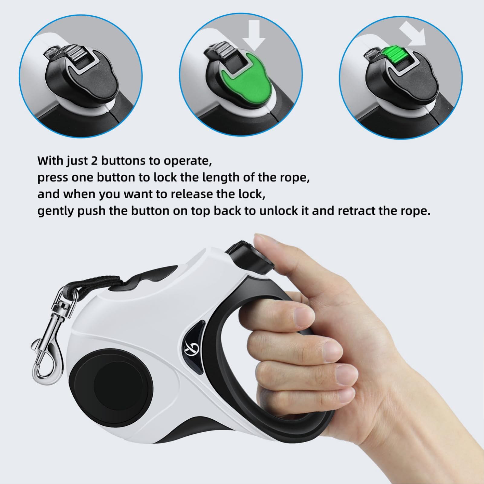 NCAA Licensed Retractable Dog Walking Leash | Personalized for Your Pet (UNC Tar Heels)