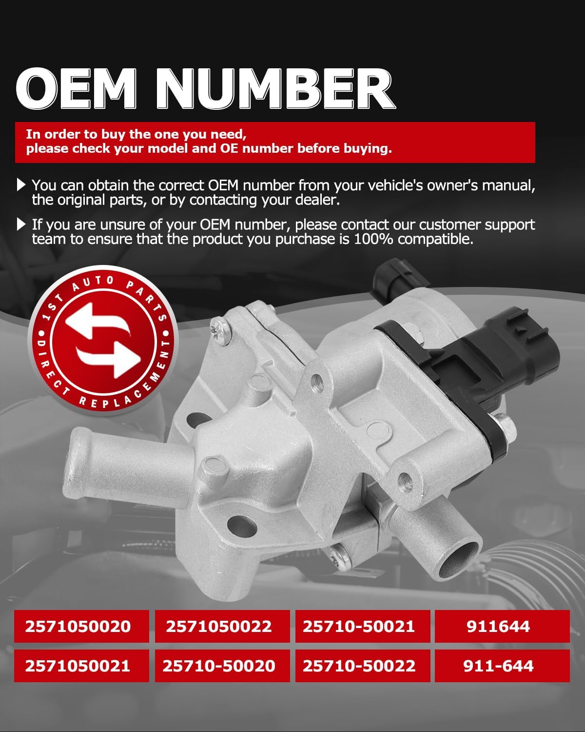 1ST 911-644 Secondary Air Injection Check Valve Compatible with Toyota 4Runner Land Cruiser Base Sequoia Tundra, for Lexus GX470 LX470 2005-2009, Replaces OE: 25710-50020 25710-50022 25710-50021