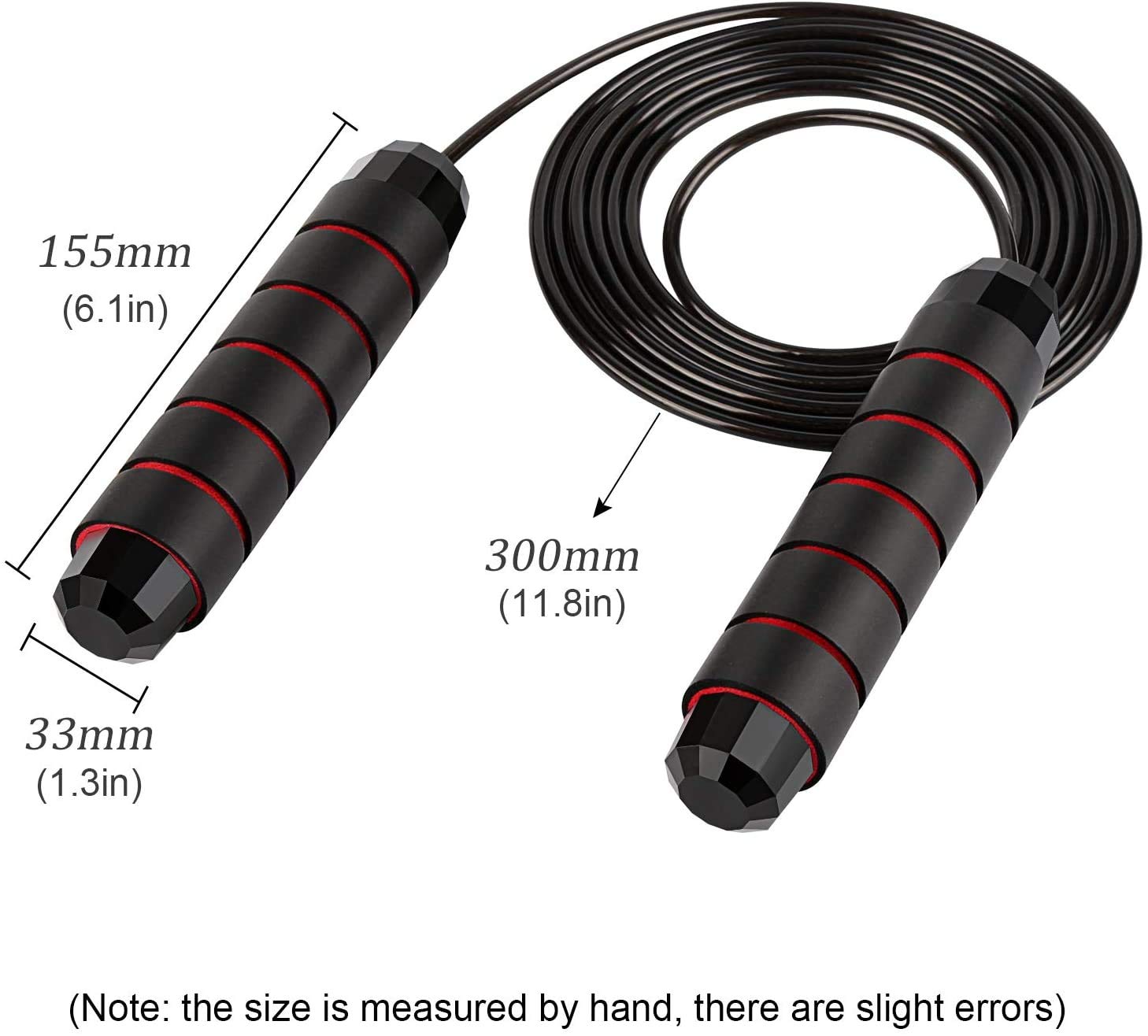 2 Corde per Saltare, Lunghezza Regolabile Corda per Saltare con Cavo in Acciaio Rivestito in PVC Senza Grovigli, Corda per Saltare Brucia Grassi (Rosso e Verde)