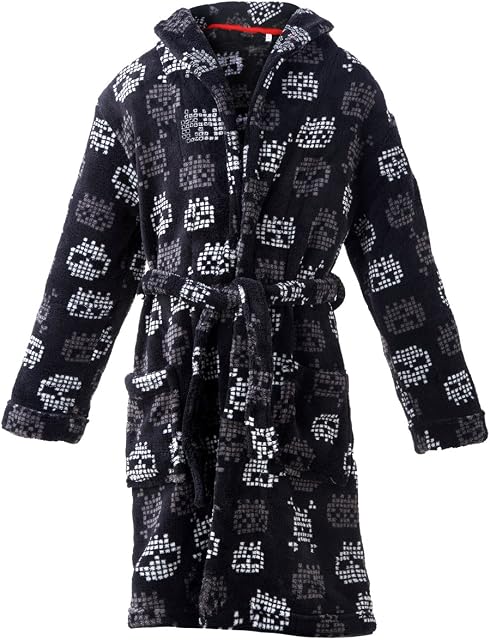Coral de garçon Fleece Robe Skeleton Kid Bath Robe Soft Serviette Vêtements de nuit pour Halloween