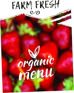 Farm Fresh Organic Menu | Full Color Window Display Sign Board for Business | 18w x 24h Inches