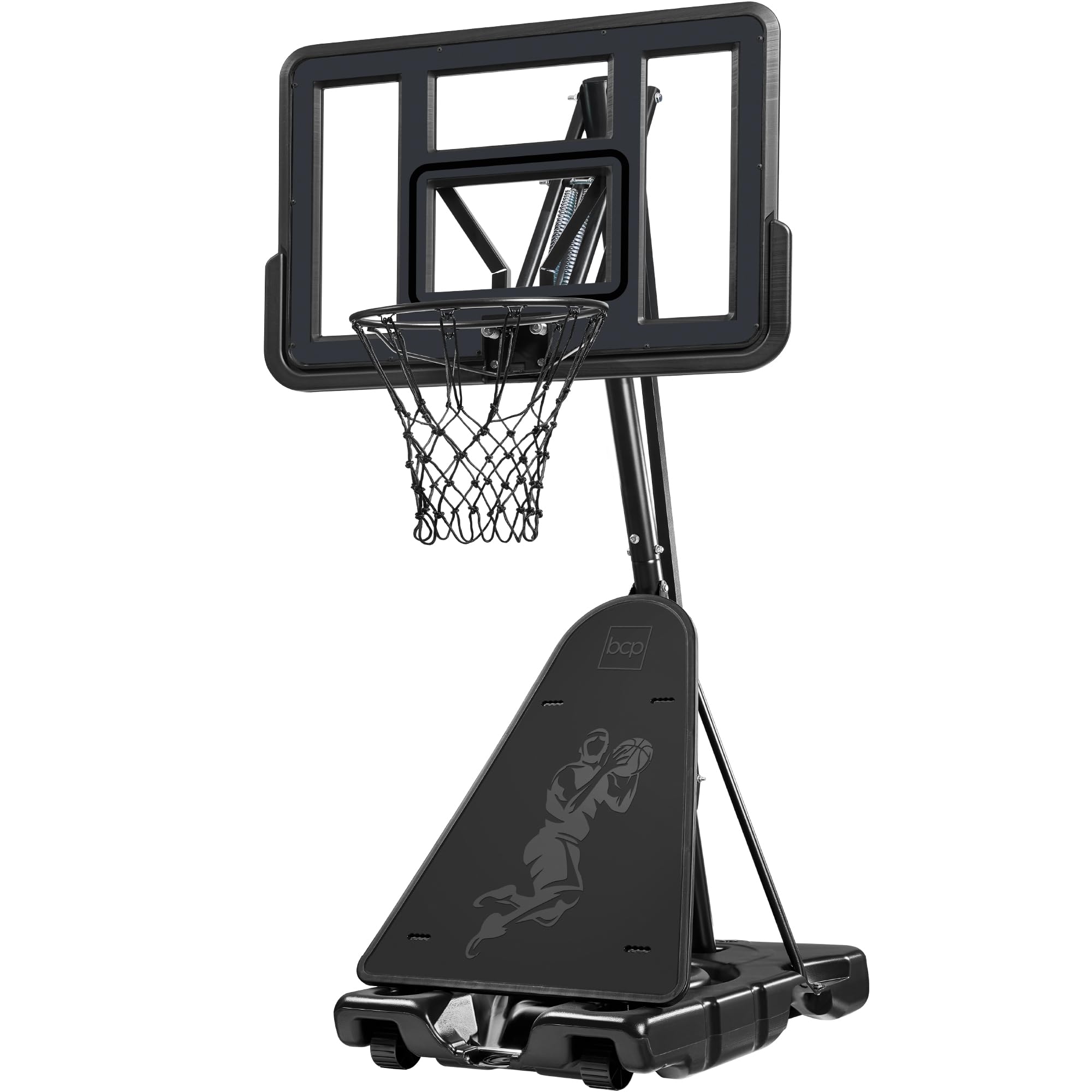 Best Choice Products 4.4-10ft Adjustable Regulation Basketball Hoop, Portable Goal w/Shatterproof Backboard, Ball Return, Base Gel - Charcoal