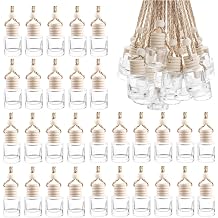 50 Pack Hanging Car Air Freshener Diffuser Bottles Empty Essential Oils Diffuser Bottles Glass Perfume Bottles Pendant Fragrance Aromatherapy Diffuser Bottle For Auto Interior Ornament Decor