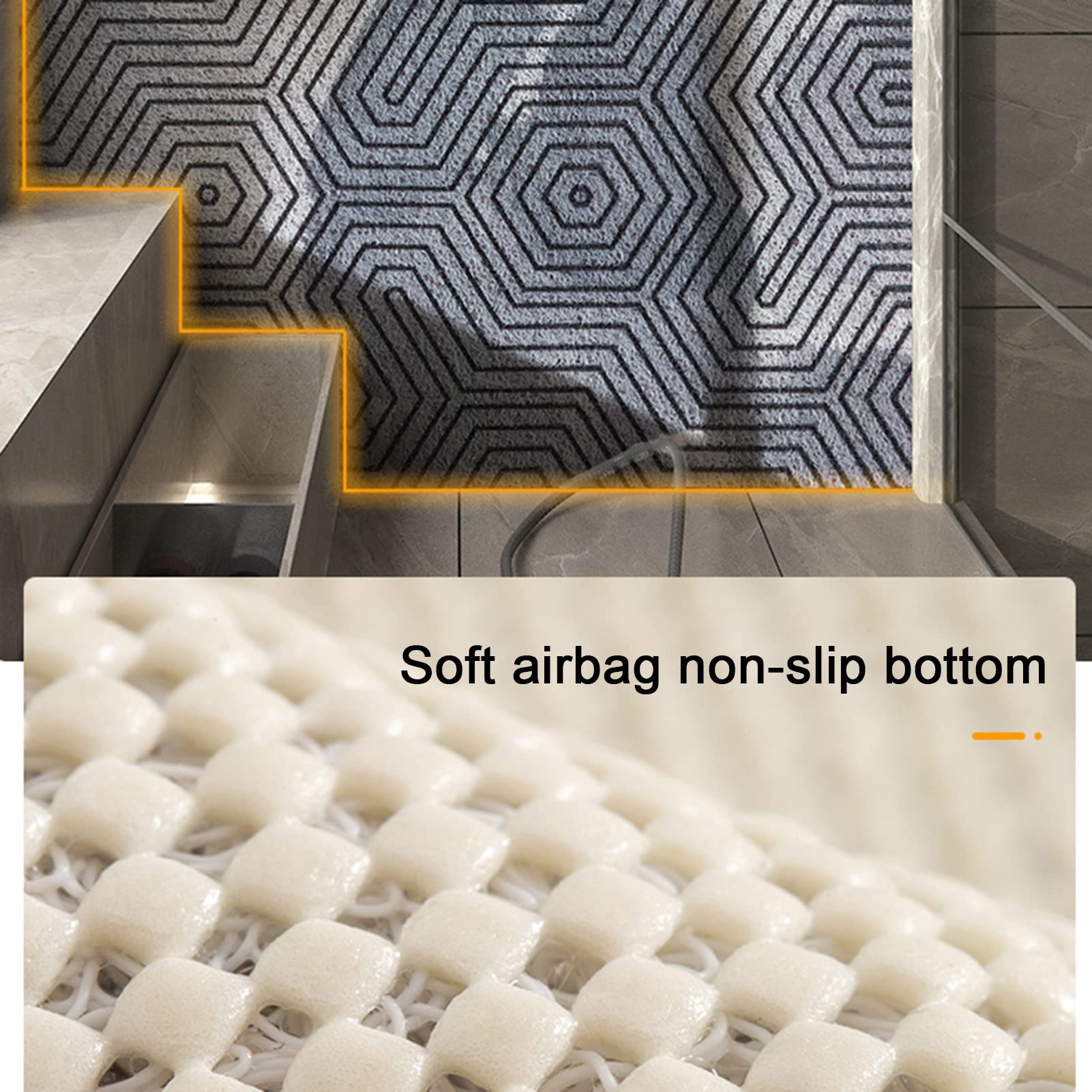 Alfombrilla de ducha de madera antideslizante QuickDry con almohadilla para pies de corte antideslizante para una ducha segura, ideal para decoración de baño