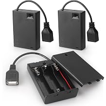 VWEICYY 3 PCS 3AA Battery Holder with Switch, USB Output 4.5V Battery Case