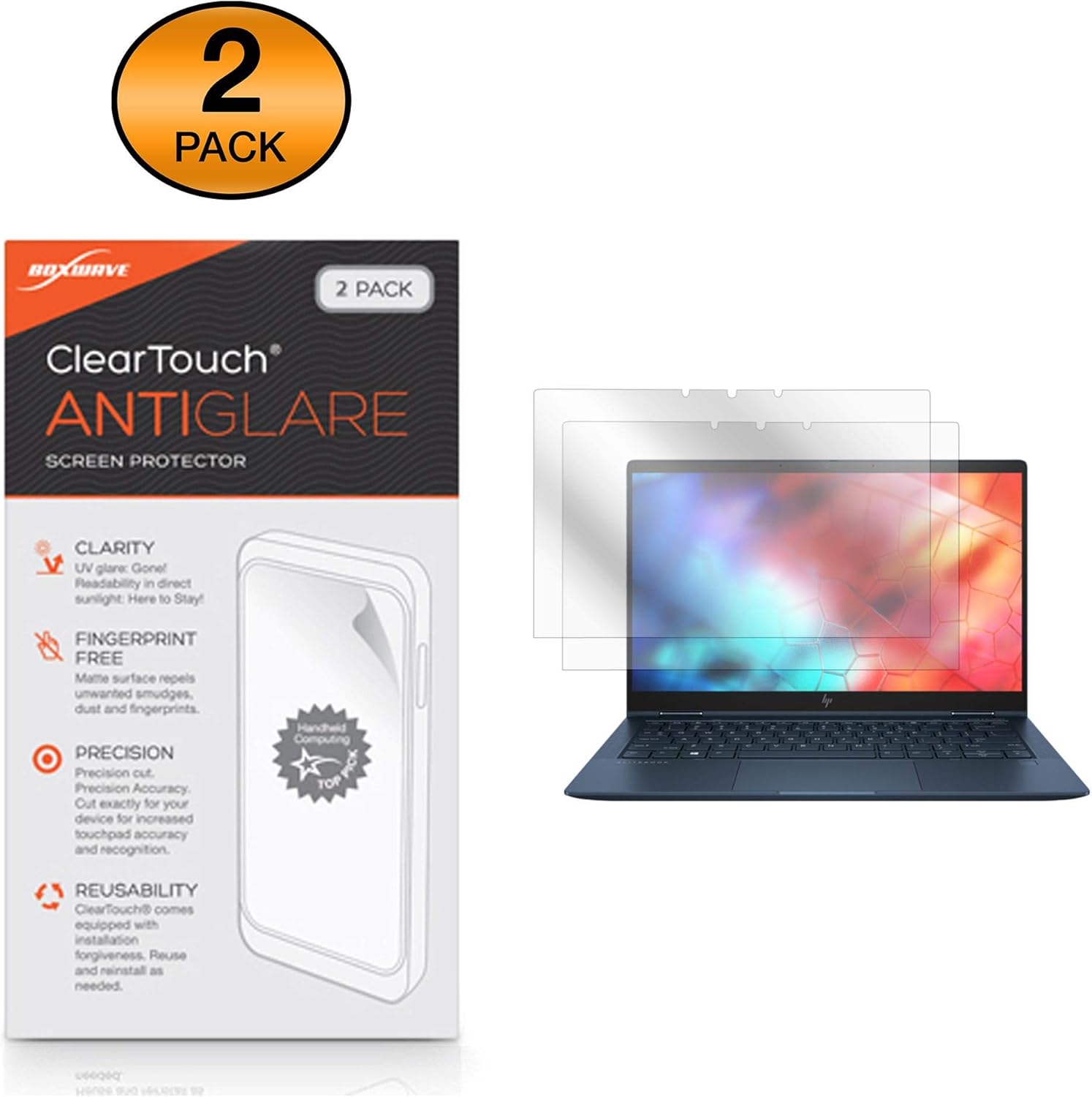 BoxWave Screen Protector Compatible with HP Elite Dragonfly - ClearTouch Anti-Glare (2-Pack), Anti-Fingerprint Matte Film Skin