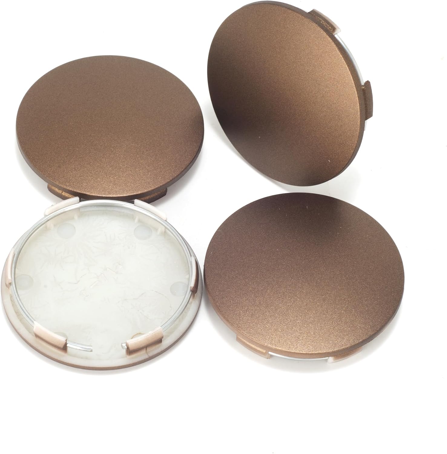 4 Pcs 2.56" (65mm) Wheel Center Caps for Rays Volk Racing Rota Wheels TE37 17" RE30 CE28n 18" - ABS Plastic Snap-On Hub Covers (Fits 2.44"/62mm Center Bore),Brown