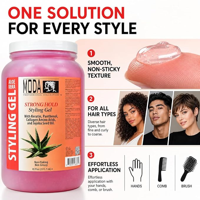 Gel fijador MODA Styling, 85 oz, sin alcohol miniatura 5