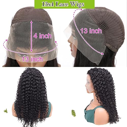 Miniatura 2 de Pelucas de cabello humano rizado con encaje frontal transparente HD de 13 x 4 pulgadas para mujeres negras, pelucas de cabello humano prearrancado