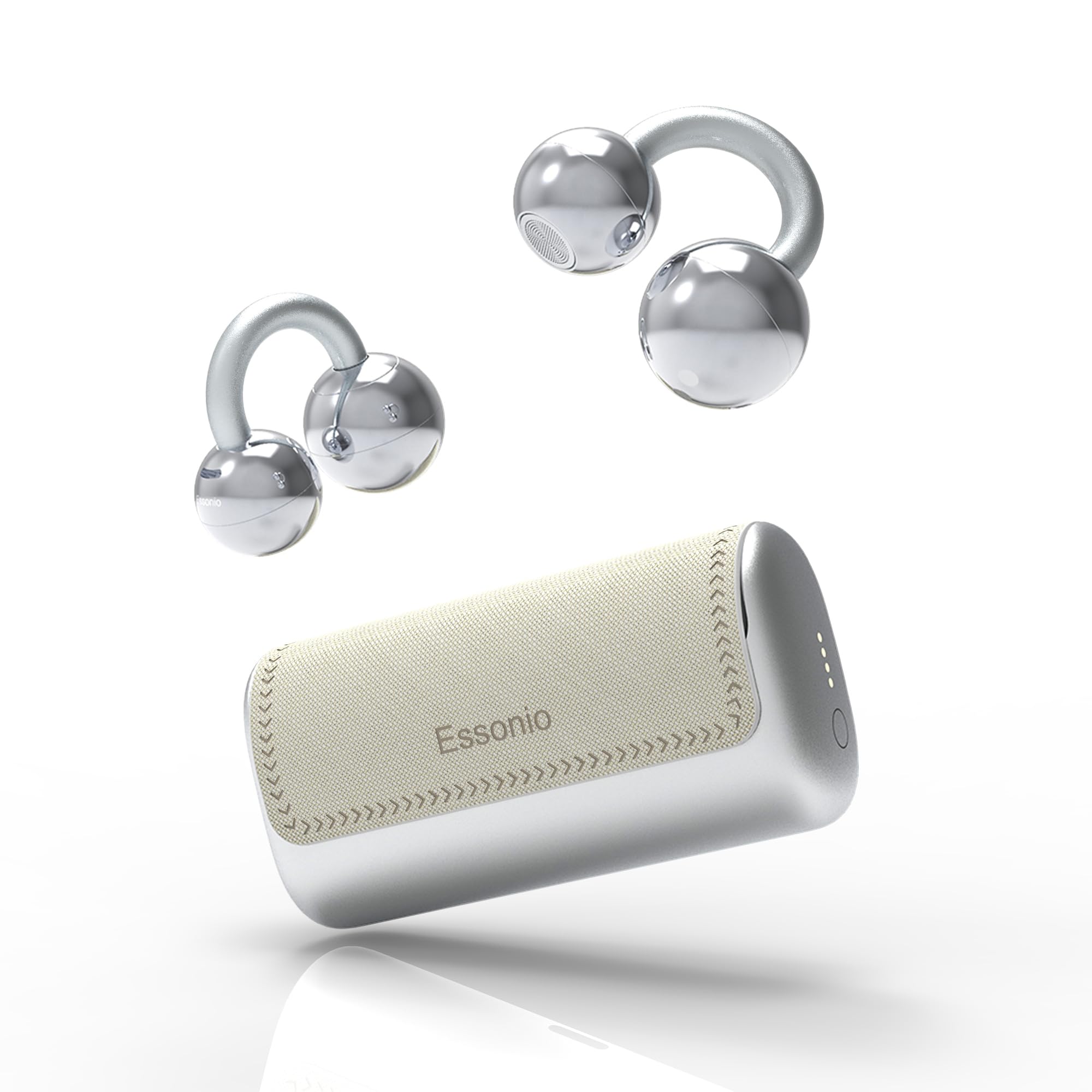 Photo 1 of Essonio ES-M91S Open Ear Clip Earbuds, Silver