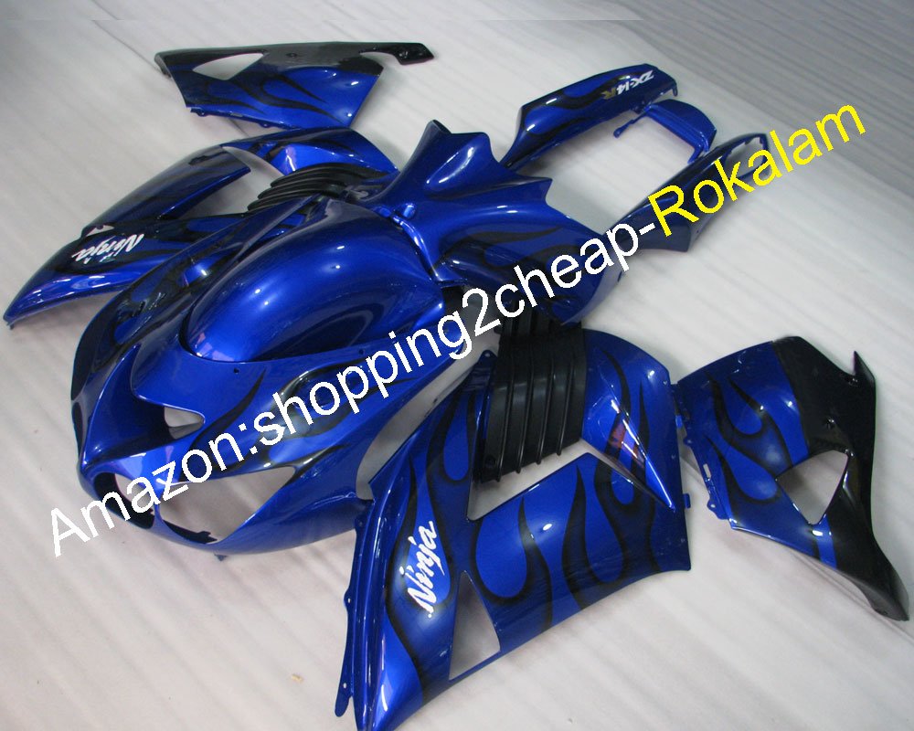 Ninja ZX14R 2006-2011 Black Flame Black Body Fairing For Kawasaki