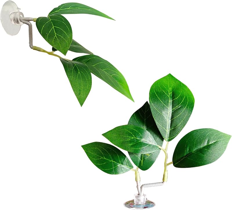 Planta Artificial para Aquário com Folhas Ajustáveis e Ventosas AncBace LEAF5, Pacote com 2