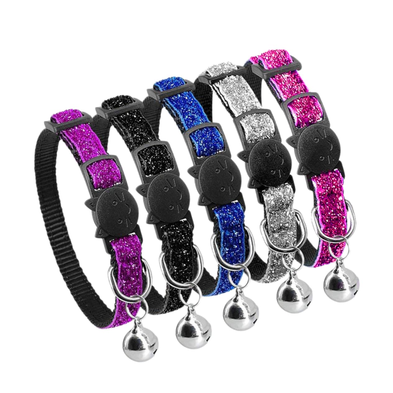 FRCOLOR 15stücke Verstellbare Nylon Katzenhalsbänder Mit Sicherheitsverschluss Und Glöckchen Schnelles Ausziehen Für Katzen Hunde Und Kleine Tiere Farben