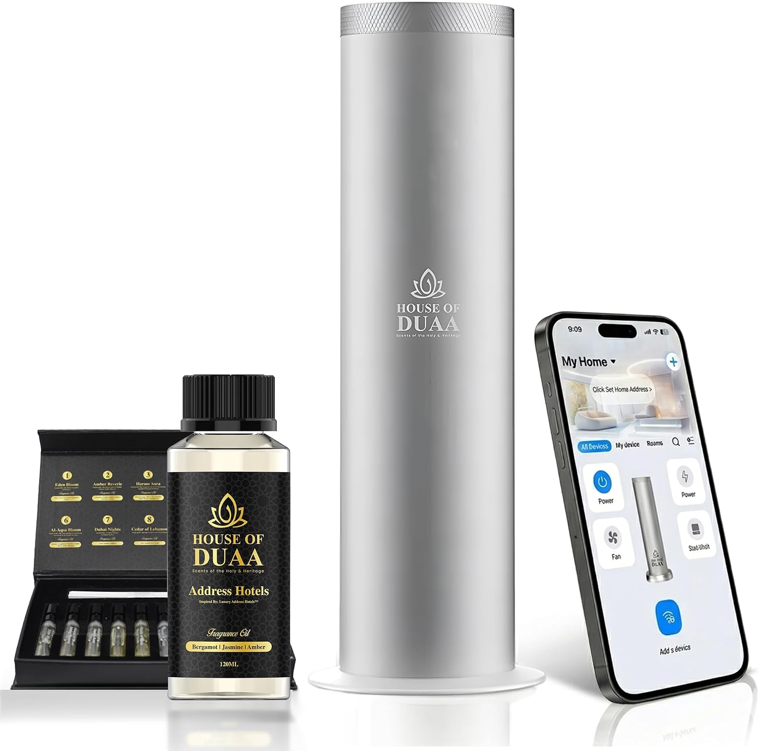 Vera Tower Waterless Essential Oil Diffuser with Premium Fragrance Scents