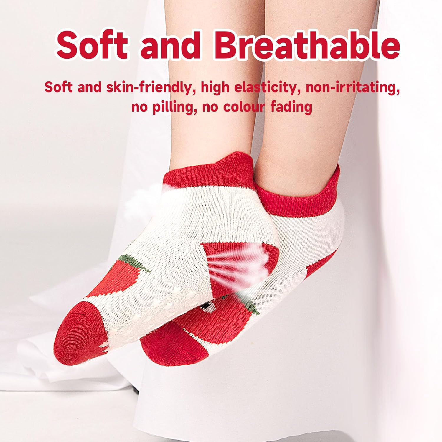 GRPSKCOS Toddler Socks 12 Pairs Non Slip Girls Sock Kids Ankle Socks with Grippers for 1-7 Years Children - Image 6