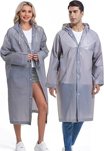 Miniatura 2 de 2 ponchos de lluvia reutilizables para adultos, abrigos de lluvia Borogo para adultos, chaquetas impermeables para hombres y mujeres