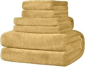 طقم فوط من 4 قطع انتكس هوم قطن 100% - يتضمن فوطة للحمام 140 سم × 70 1 يد 100 50 2 غسيل 30 سريعة الجفاف فائقة النعومة عالية الامتصاص لا تبهت لون كافيه